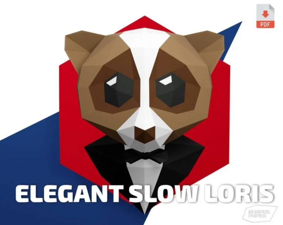 Papercraft 3D Elegant Slow Loris Template