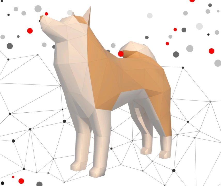 Small Dog Low Poly Papercraft PDF template 3d Model Sculpture