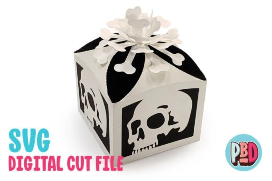 Skull Gift Box 3D Papercraft SVG