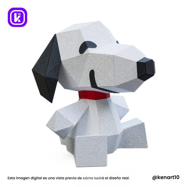 Mini Snoopy, Cartoon Papercraft Low Poly 3d DIY Kenart10
