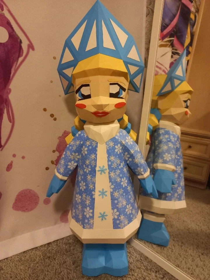 Snow Maiden Papercraft Template - Low Poly, Pepakura PDF, DIY Handmade, Home Decoration, Creative Gifts Snow Maiden Papercraft Template - Low Poly, Pepakura PDF, DIY Handmade, Home Decoration, Creative Gifts