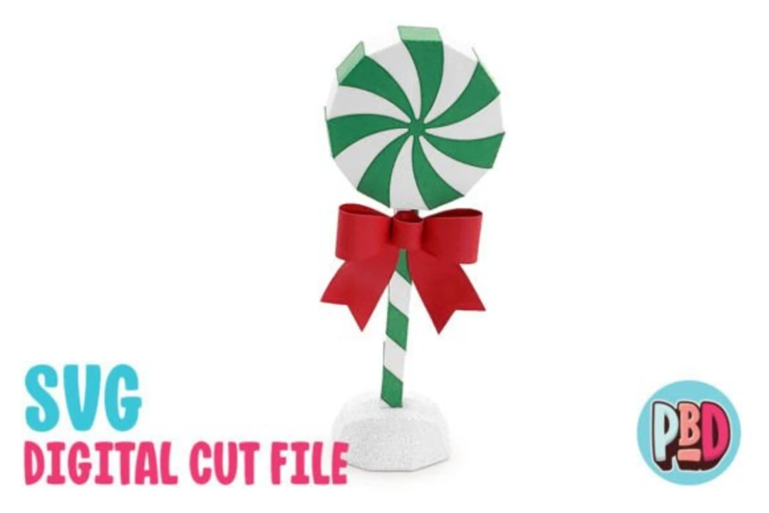 Spearmint Lolli 3D Papercraft SVG