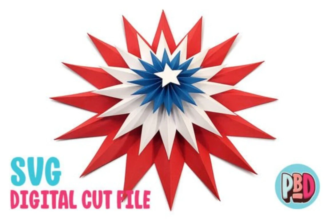 Starburst Decoration 3D Papercraft SVG