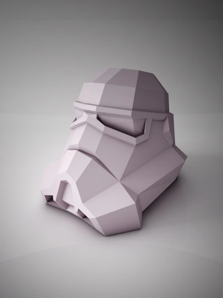 Star Wars Stormtrooper Bust 3D Decor Low poly Papercraft, DIY, PDF