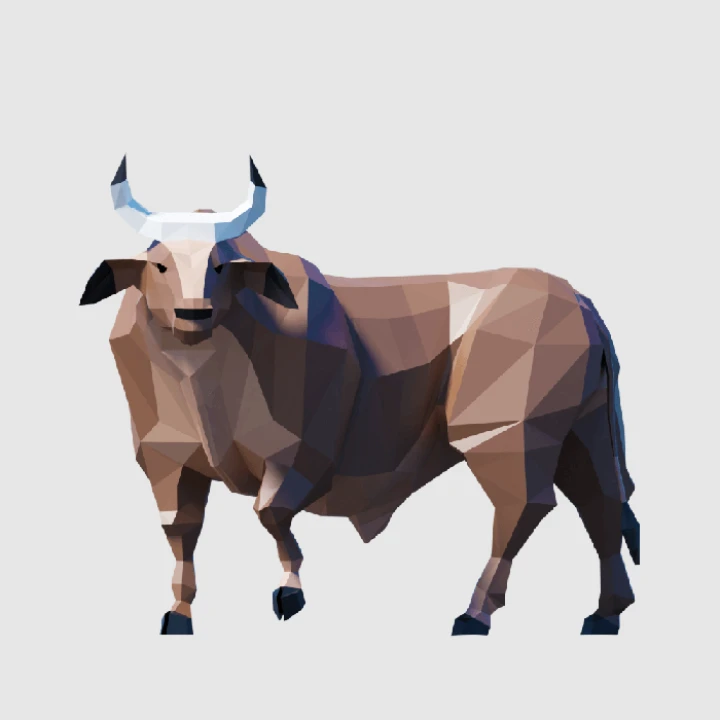 Bull 3D Decor Low poly Papercraft, DIY, PDF Bull 3D Decor Low poly Papercraft, DIY, PDF
