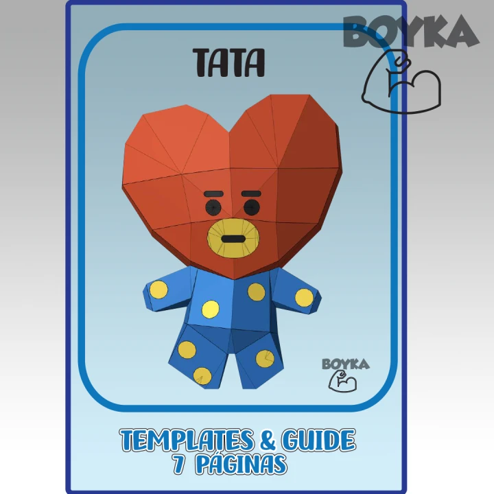 Tata BTS21 - LINE FRIENDS Low Poly Papercraft Templates Gift DIY Decoration BOYKA
