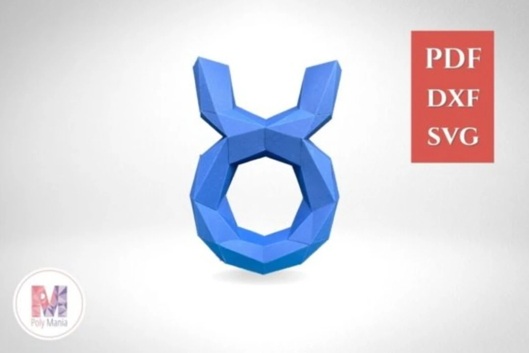 Taurus Papercraft Template: 3D Low Poly Model (PDF, SVG, DXF)