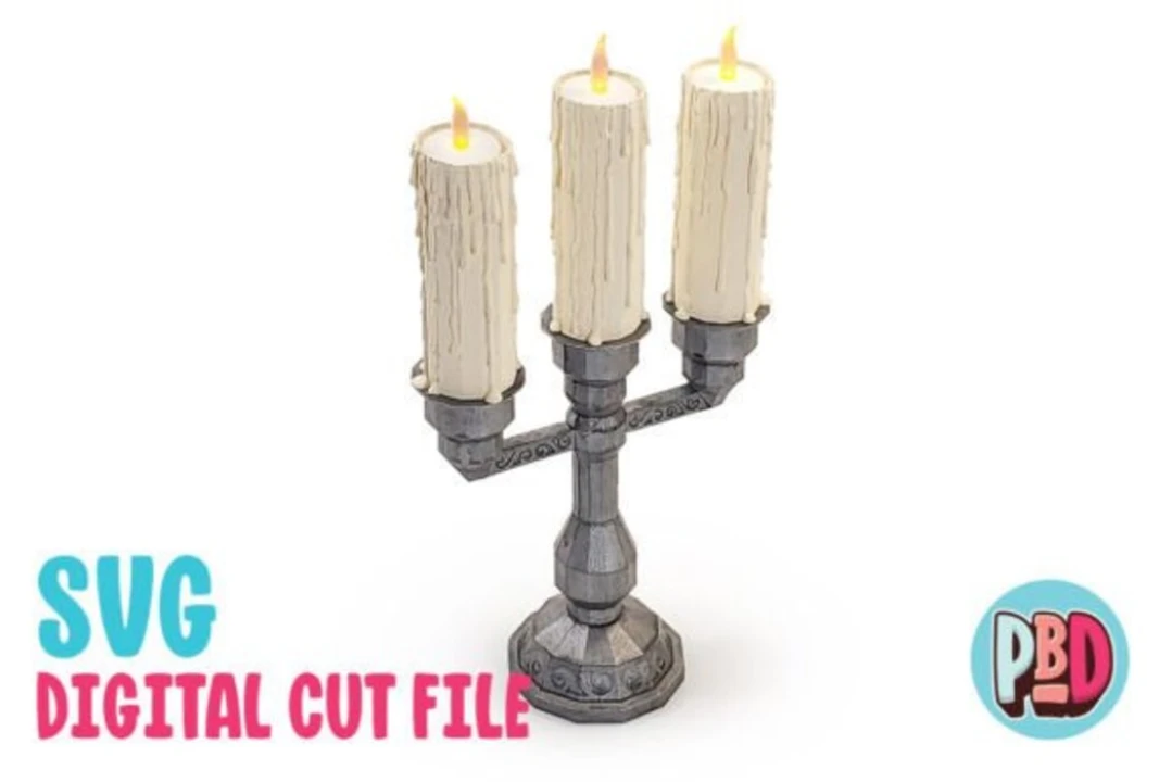 Tea Light Candelabra 3D Papercraft SVG