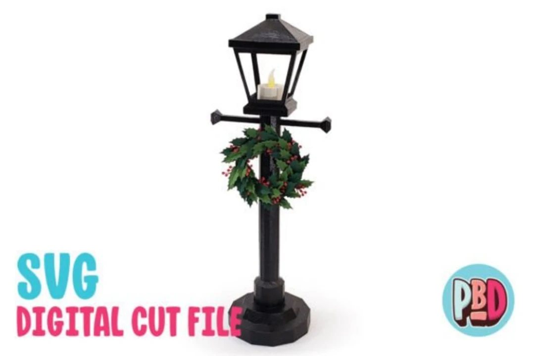 Lamp Post Lantern Christmas 3D Papercraft SVG