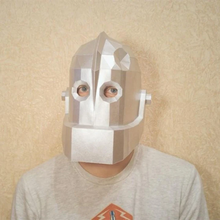 DIY Iron Giant Helmet Papercraft Template Low Poly 3D Cosplay Prop Instant Download
