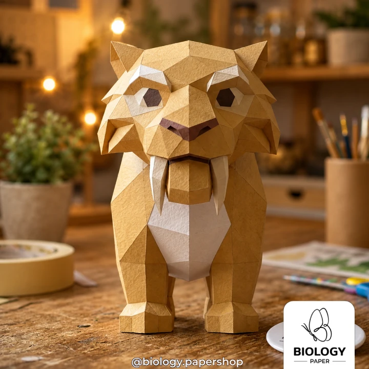 Diego Ice Age Low Poly Papercraft Template Pepakura PDF DIY Handmade