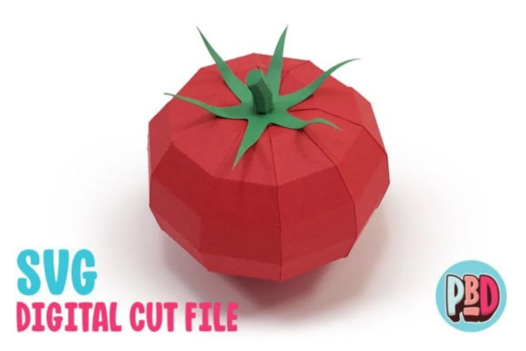 Tomato 3D Papercraft SVG