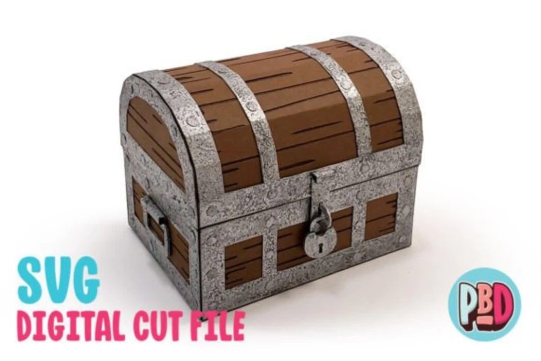 Treasure Chest 3D Papercraft SVG