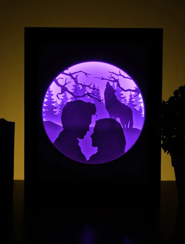Twilight DIY Layered 3D Lightbox Papercut Template | Digital Lightbox Art for Home Decor, Shadow Box SVG PDF