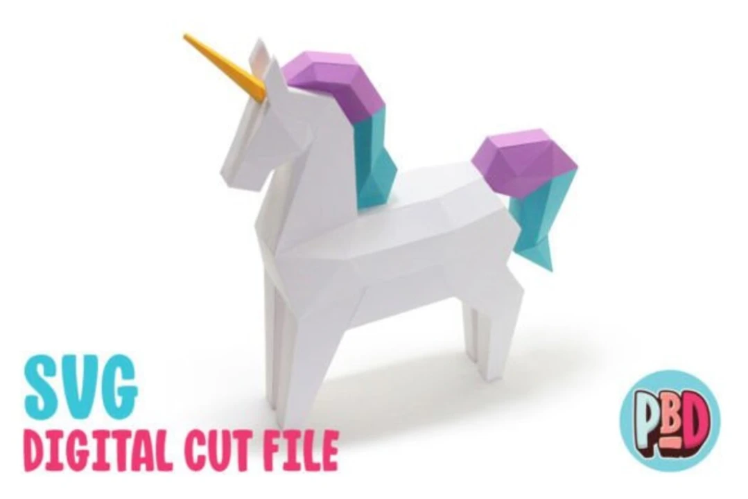 Unicorn 3D Papercraft SVG