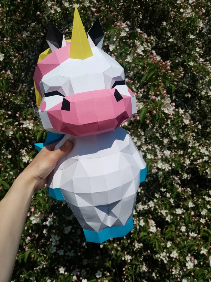 Little Unicorn Papercraft Template - Low Poly, Pepakura PDF, DIY Handmade, Home Decoration, Creative Gifts Little Unicorn Papercraft Template - Low Poly, Pepakura PDF, DIY Handmade, Home Decoration, Creative Gifts