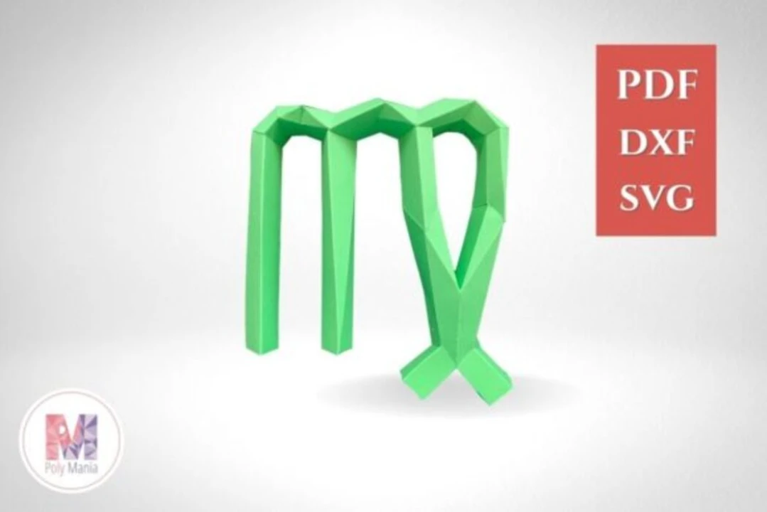 Virgo Papercraft Template: 3D Low Poly Model (PDF, SVG, DXF)