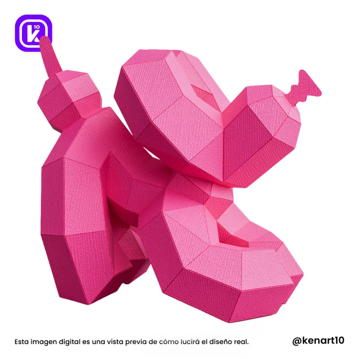 Balloon Dog Papercraft Low Poly 3d DIY Kenart10