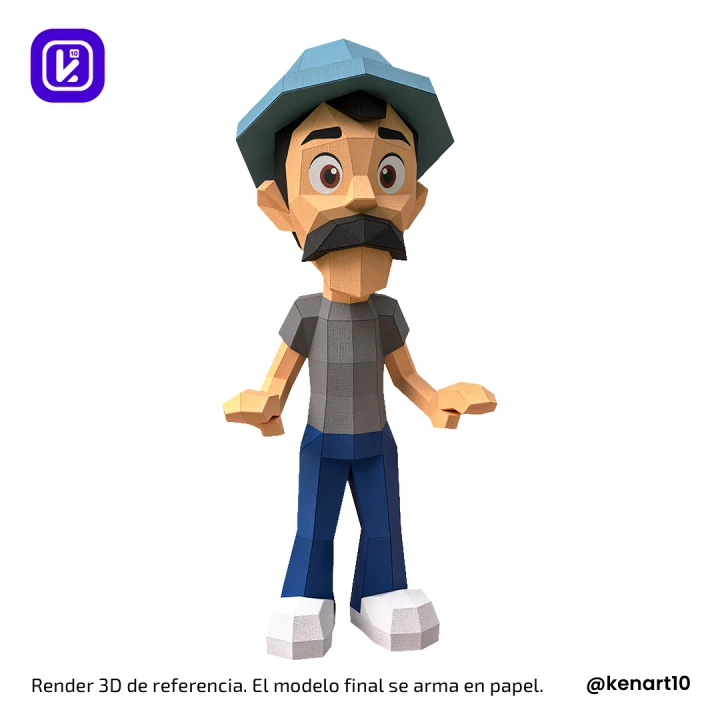 Don Ramón, El Chavo del Ocho, El Chavo del 8 Papercraft Low Poly 3d DIY Kenart10