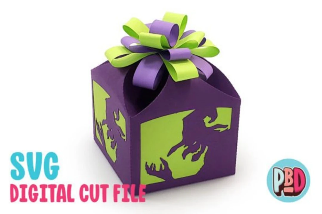 Witch Gift Box 3D Papercraft SVG