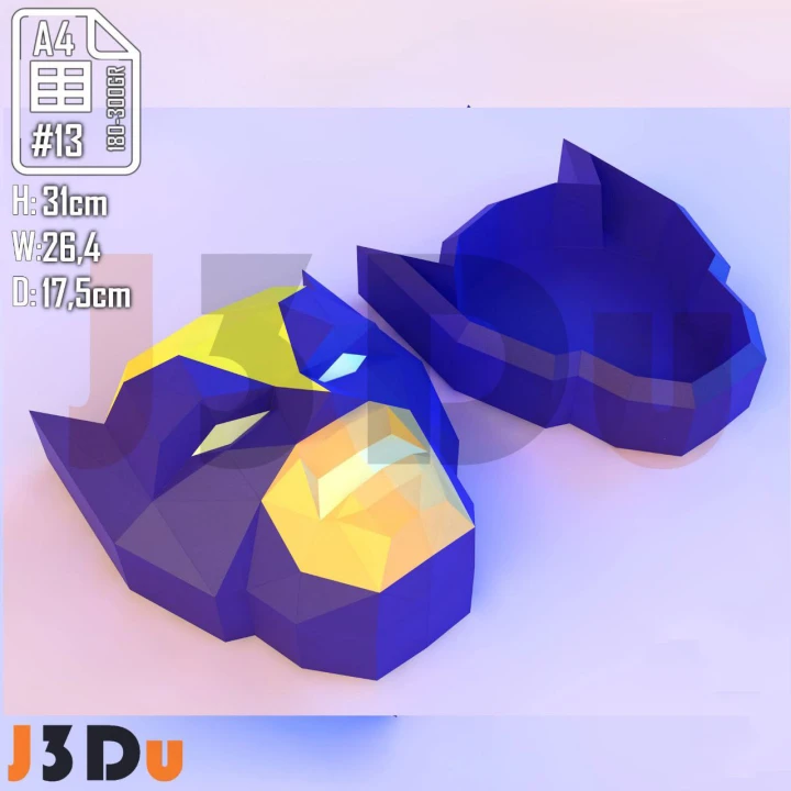 Wolverine Box Papercraft PDF Template For office, Room, Decor, DIY gift for friends, family, Low poly Paper, Paper Craft 3D kit by J3Du