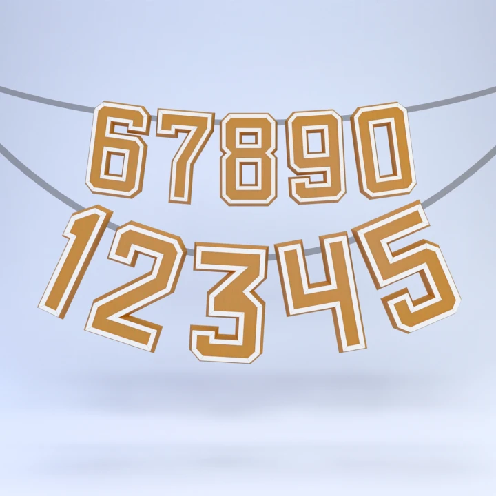 Low Poly Gingerbread Numbers Papercraft Template | DIY 3D Cookie-Shaped Cake Topper | Christmas & Birthday Decor