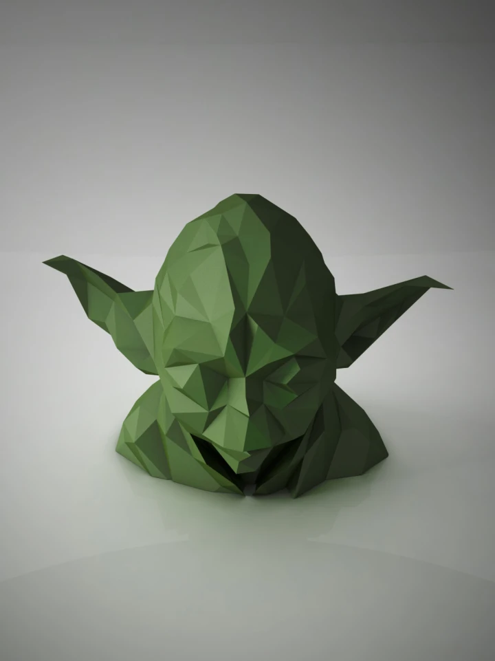 Star Wars Yoda Bust 3D Decor Low poly Papercraft, DIY, PDF
