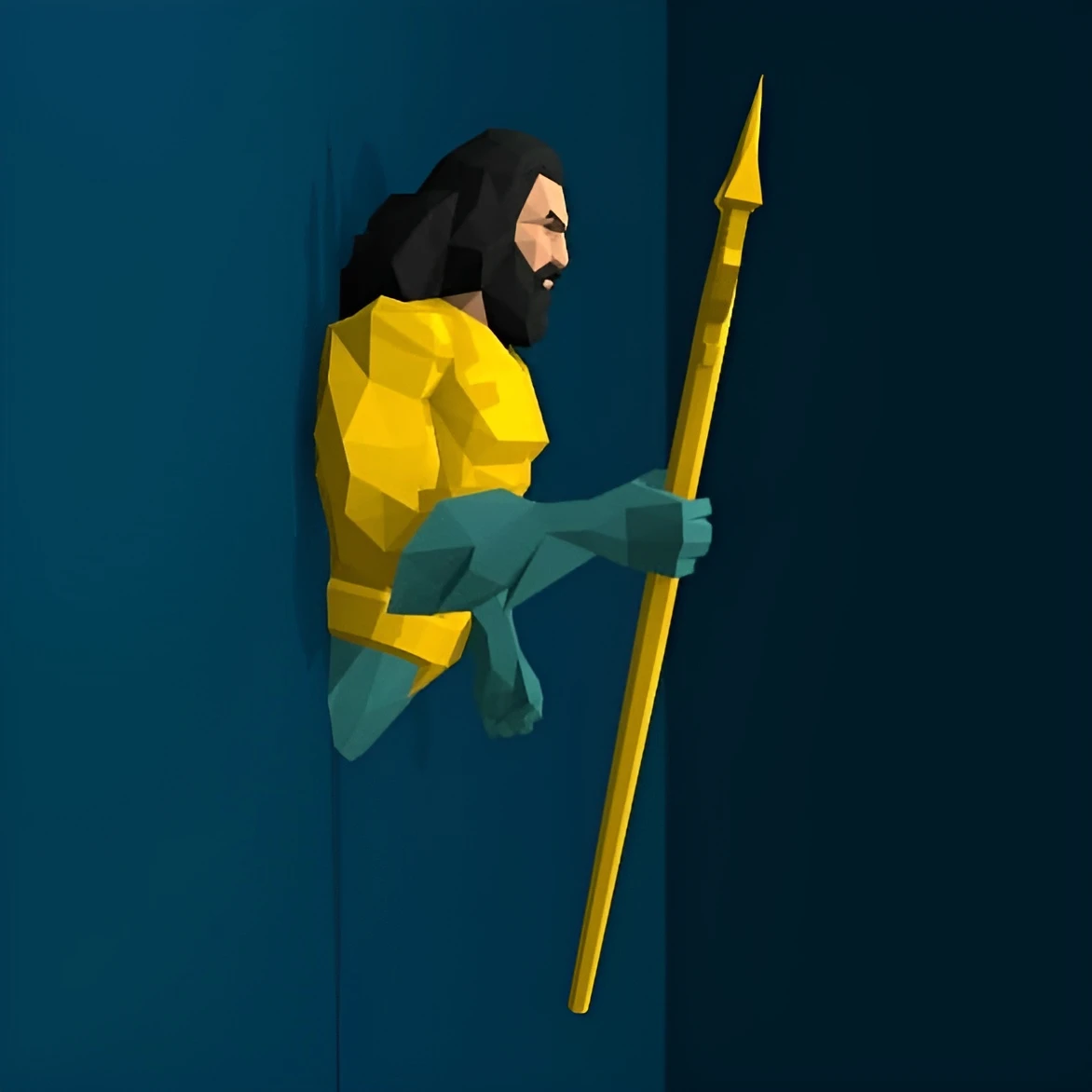 Aquaman Papercraft, PDF Template, DIY 3d Model, FanArt, Paper Sculpture, Low Poly, Pepakura Craft, Manualidad