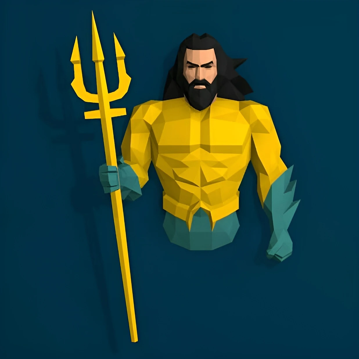 Aquaman Papercraft, PDF Template, DIY 3d Model, FanArt, Paper Sculpture, Low Poly, Pepakura Craft, Manualidad