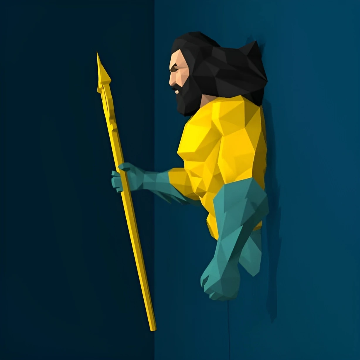 Aquaman Papercraft, PDF Template, DIY 3d Model, FanArt, Paper Sculpture, Low Poly, Pepakura Craft, Manualidad