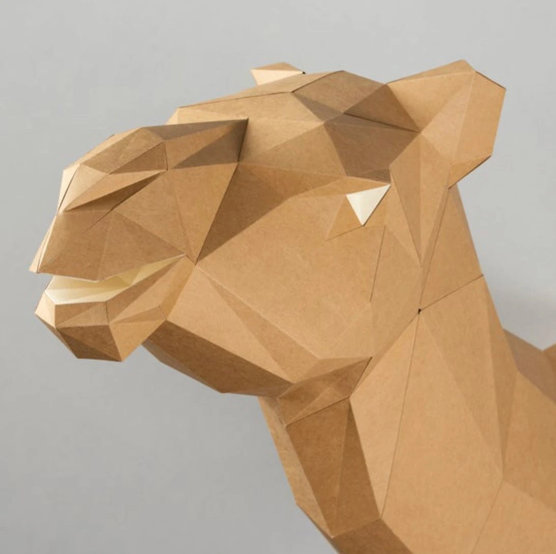 Camel Head papercraft. You get PDF digital file templates and instructions for these DIY modern paper sculpture.