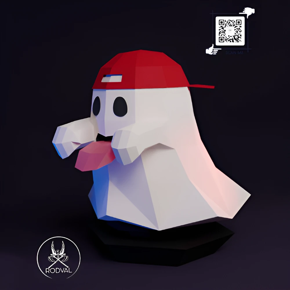 DANCING GHOST, Papercraft, Template, DIY, Paper, Low Poly, Holiday, 3D Model, Pdf Low Poply, October, Carnival, Halloween