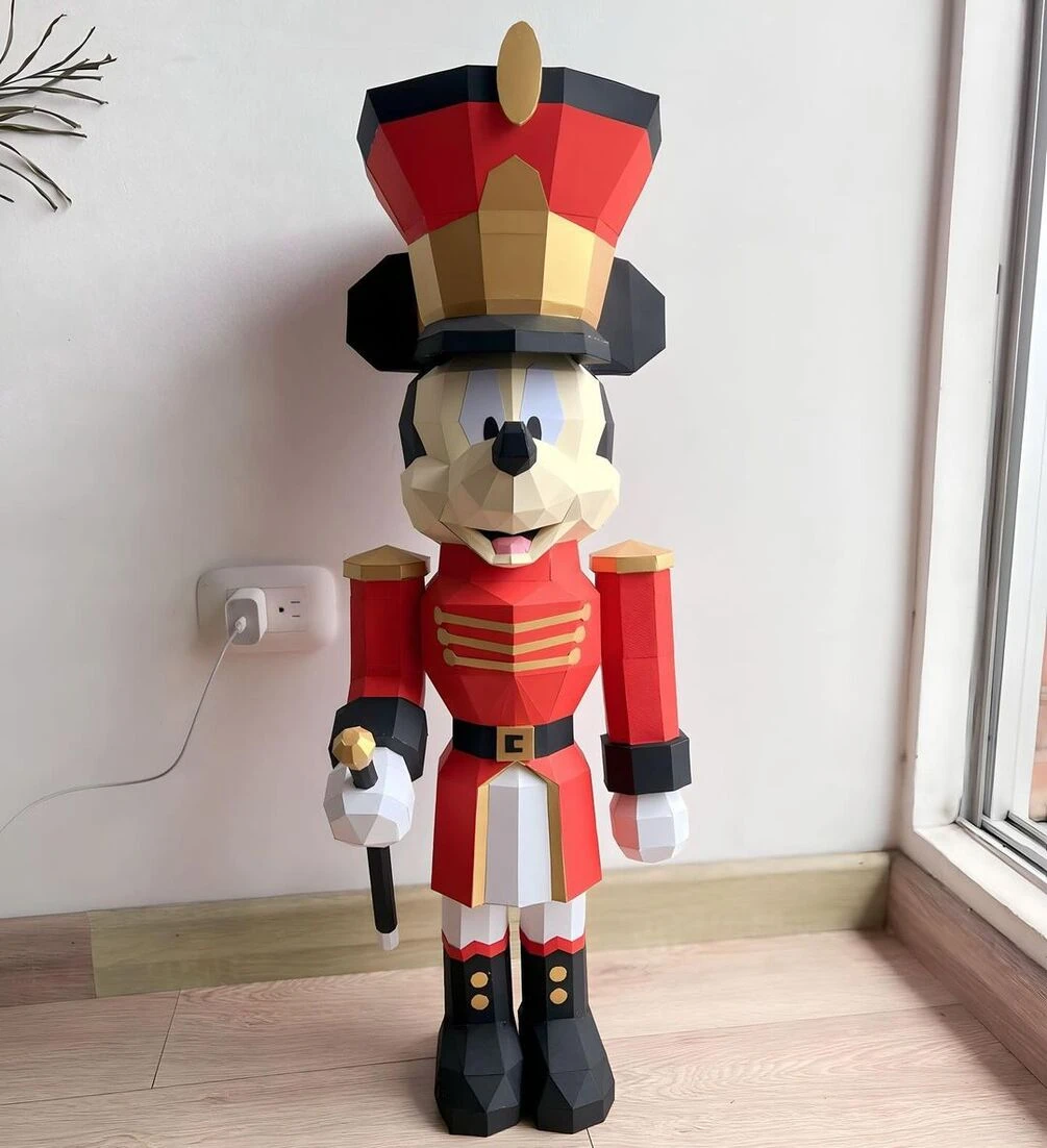 Mickey Nutcracker Papercraft PDF, Template For office, Room, Decor, DIY gift for friends, family, Low poly Paper, Paper Craft 3D kit by J3Du