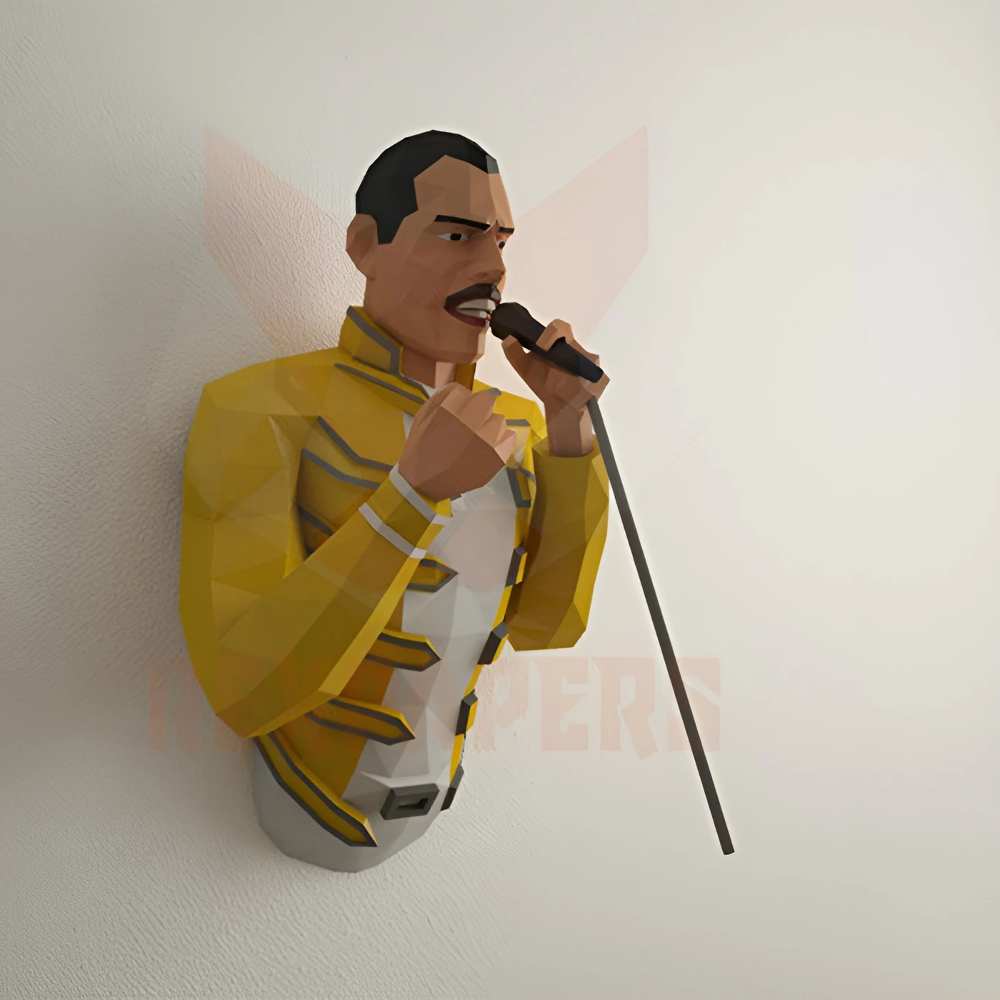 Freddie Mercury Papercraft, PDF Template, DIY 3d Model, FanArt, Paper Sculpture, Low Poly, Pepakura Craft, Manualidad