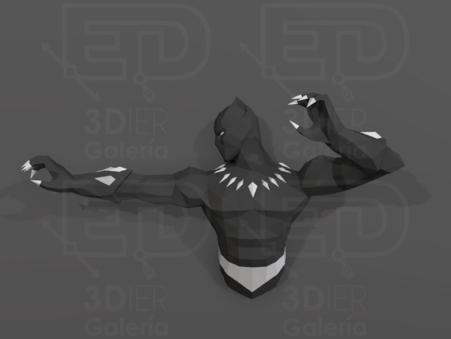 Black Panther Papercraft, PDF Templates, Paper Art, 3D Design for Crafts, Home Decor, Do It Yourself, 3DIER, PDF Patterns, Papercraft Templates, Low Poly