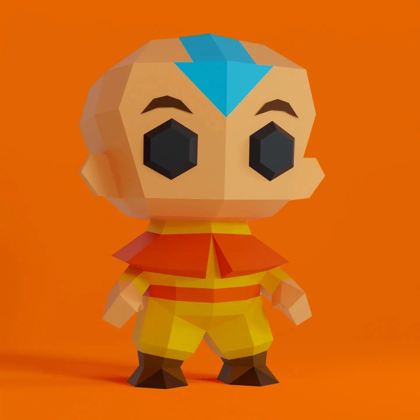 Aang 3D Digital Template PDF | DIY Papercraft | The Last Air Bender | Instant Download |