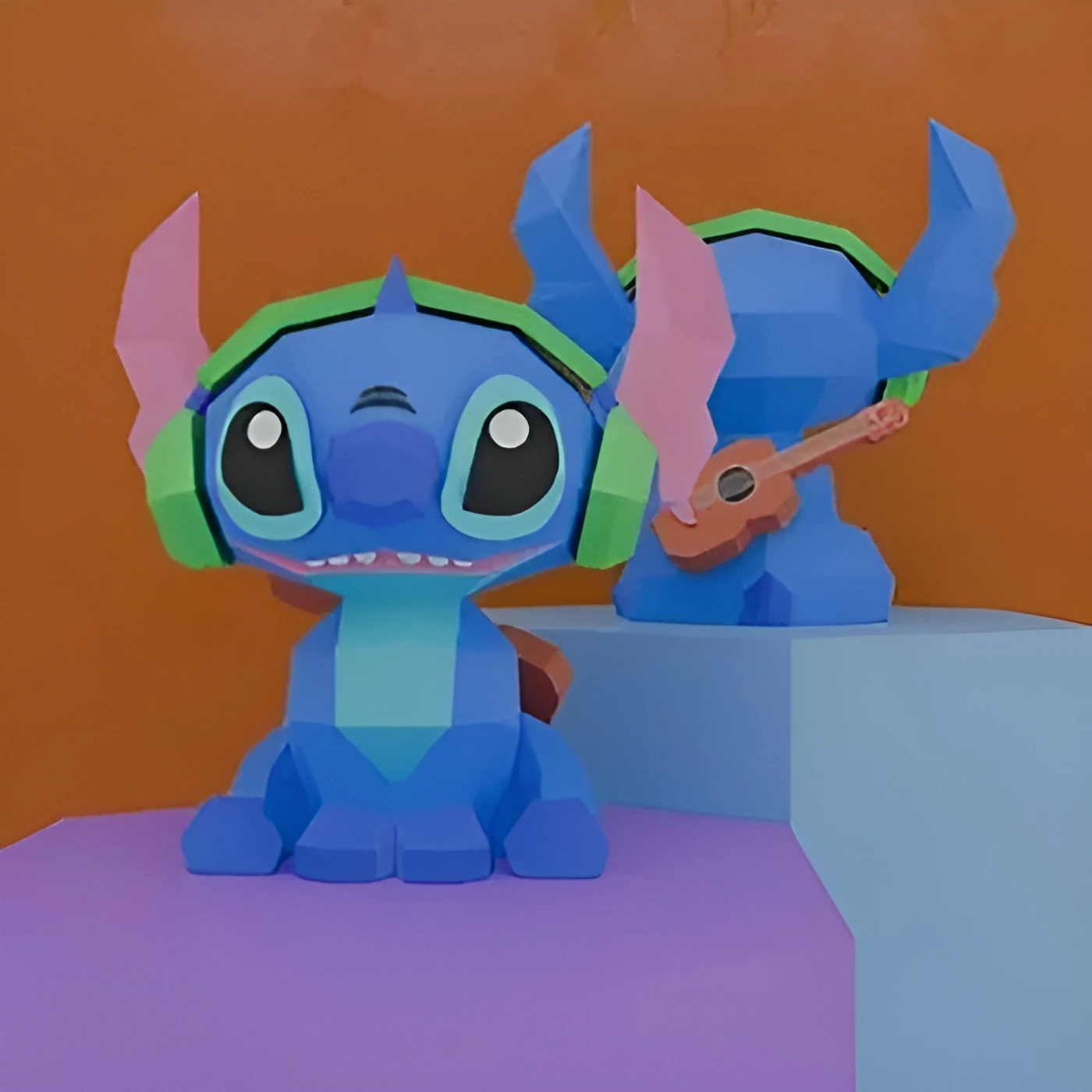 Stitch Low poly Papercraft | OchkoArtDesign