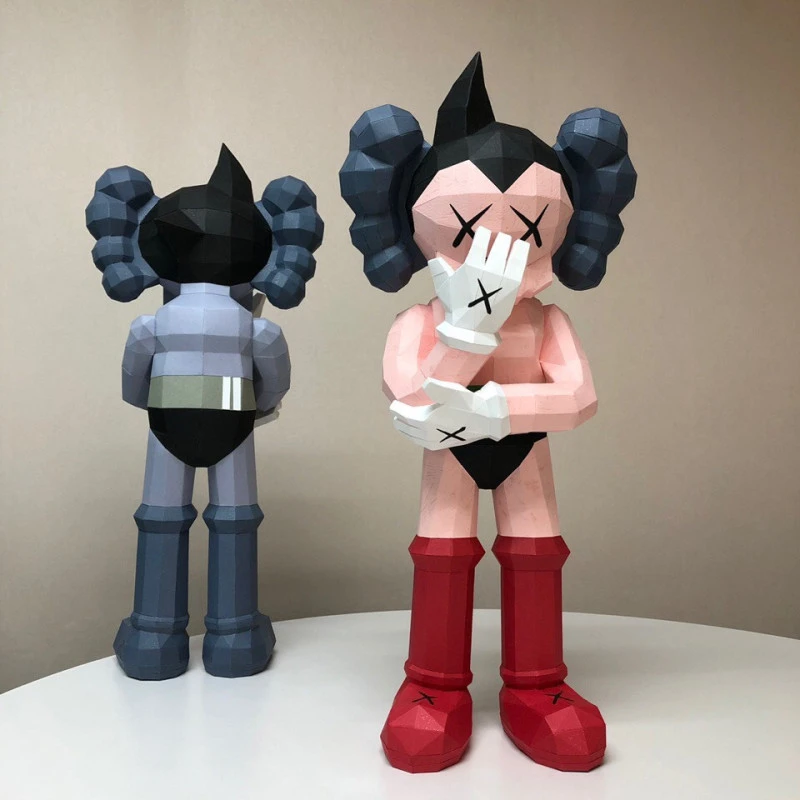 Kaws AstroBoy 3 PDF Papercraft Templates, Paper Art and Craft for Home Decor, DIY, 3DIER, PDF Patterns, Papercraft Templates, Low Poly