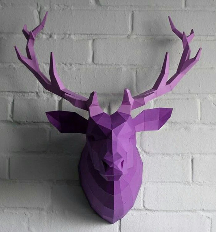 Papercraft Deer North Head, Pdf, Gurko, Pepakura, Template, 3D Origami, Paper Sculpture, Low Poly, DIY Craft