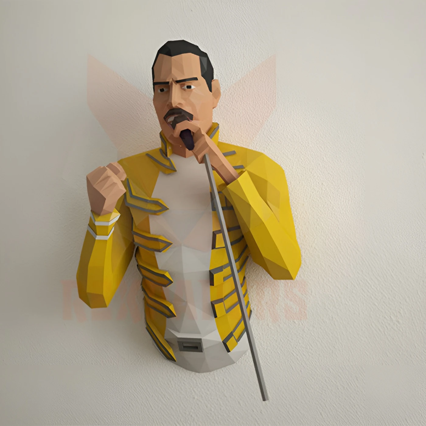 Freddie Mercury Papercraft, PDF Template, DIY 3d Model, FanArt, Paper Sculpture, Low Poly, Pepakura Craft, Manualidad