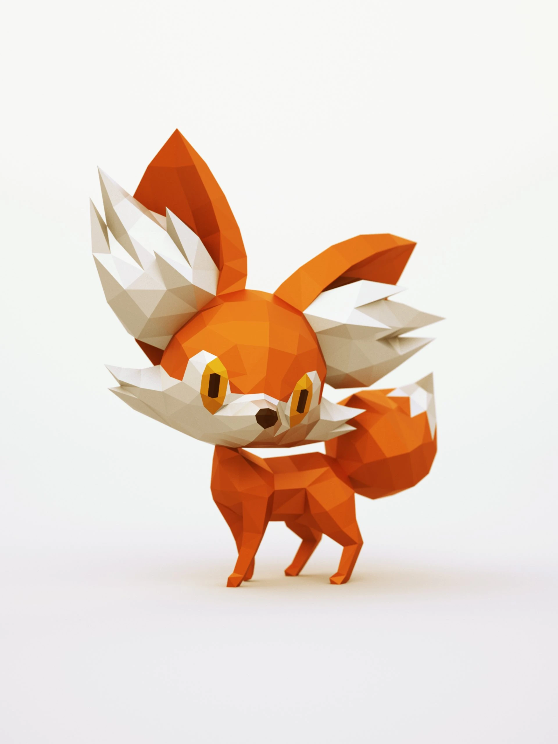 DIY 3d papercraft Baby Fox PDF Templates Low Poly SweetHeartyThings