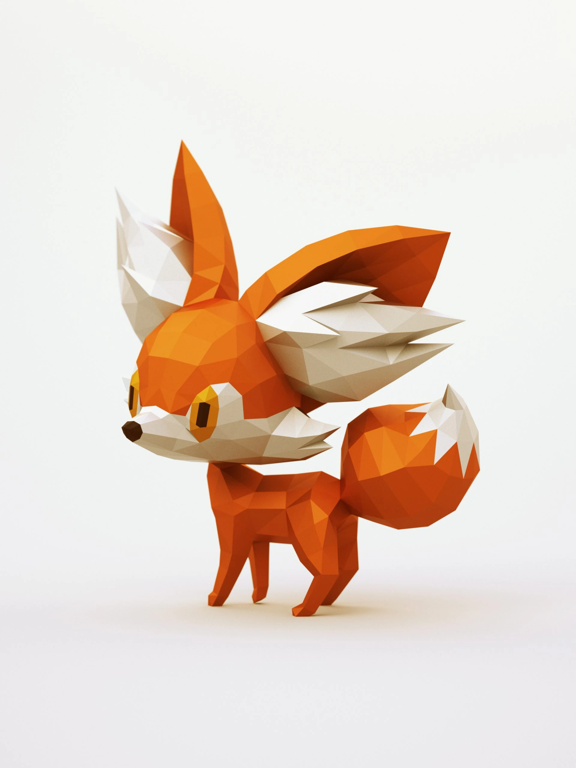 DIY 3d papercraft Baby Fox PDF Templates Low Poly SweetHeartyThings