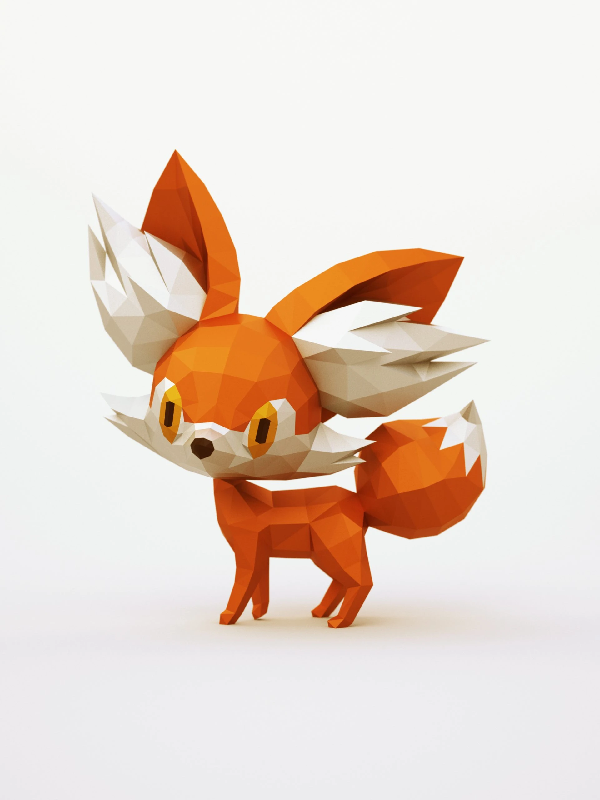 DIY 3d papercraft Baby Fox PDF Templates Low Poly SweetHeartyThings