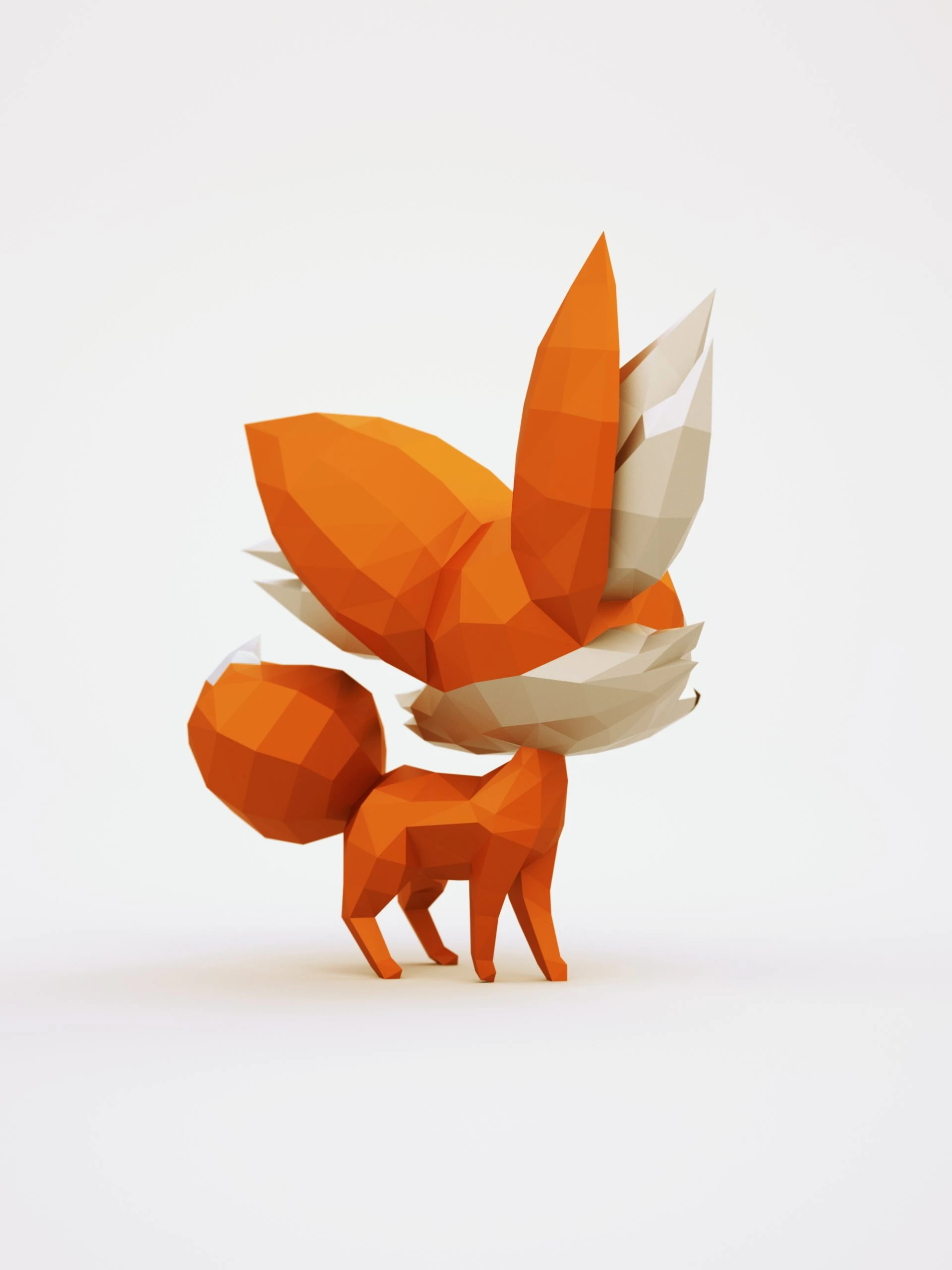 DIY 3d papercraft Baby Fox PDF Templates Low Poly SweetHeartyThings