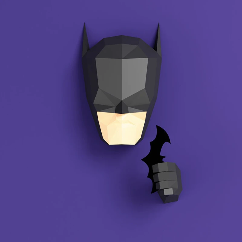 DIY Low Poly Papercraft, Batman, Digital template, DIY, Wall Decoration, Wall Hanging, Art, Hero, DC Comics, DC Universe