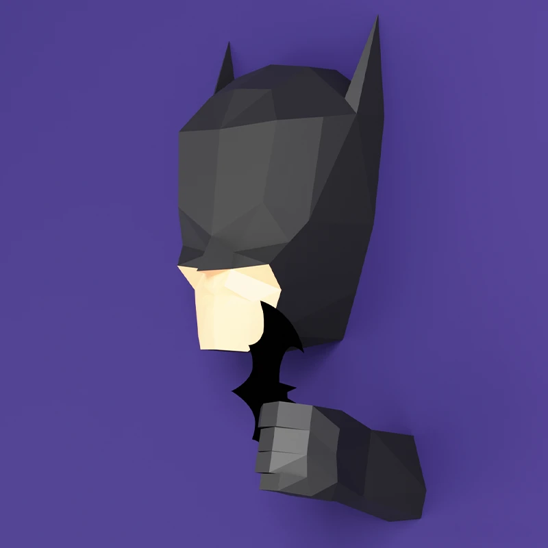 DIY Low Poly Papercraft, Batman, Digital template, DIY, Wall Decoration, Wall Hanging, Art, Hero, DC Comics, DC Universe