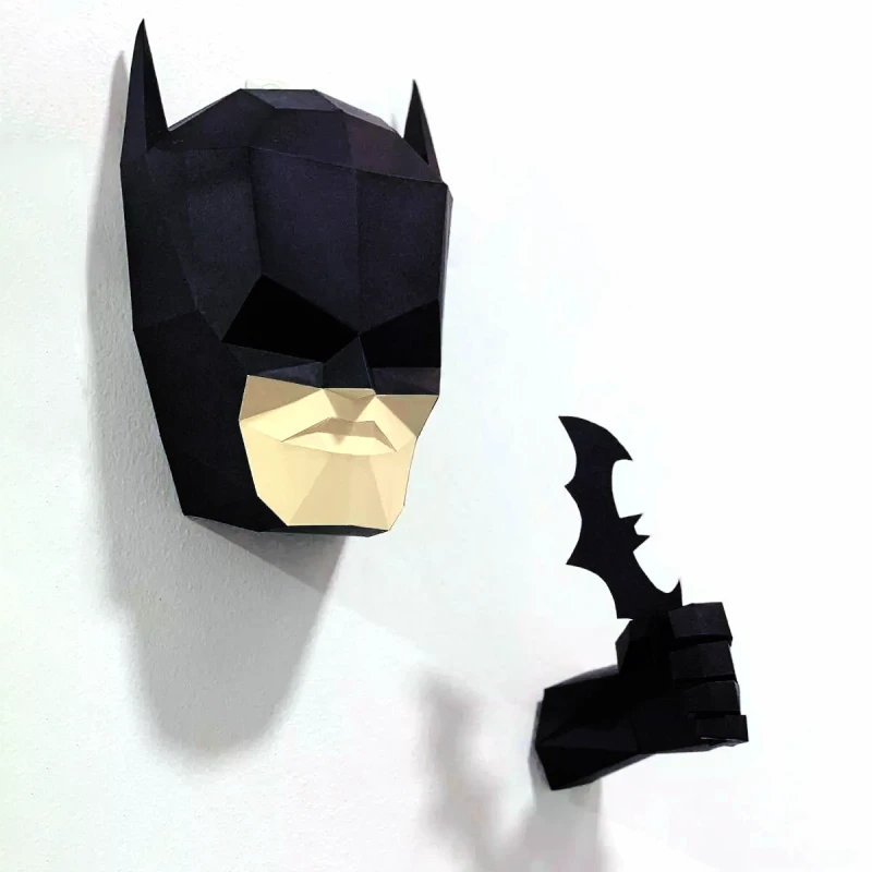 DIY Low Poly Papercraft, Batman, Digital template, DIY, Wall Decoration, Wall Hanging, Art, Hero, DC Comics, DC Universe