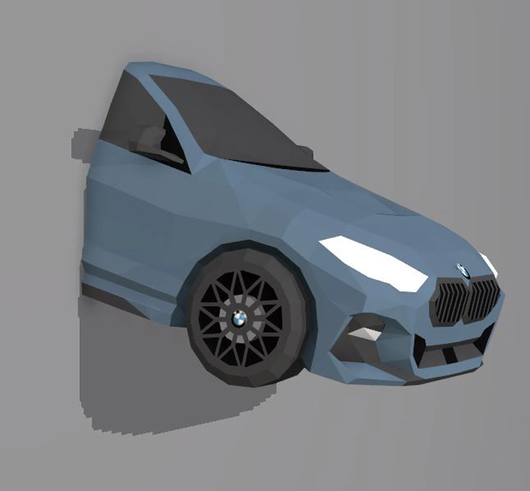 BMW 218I Papercraft Car, Auto Papercraft, PDF templates, Paper art, 3D Design for Crafts, Do it yourself, 3DIER