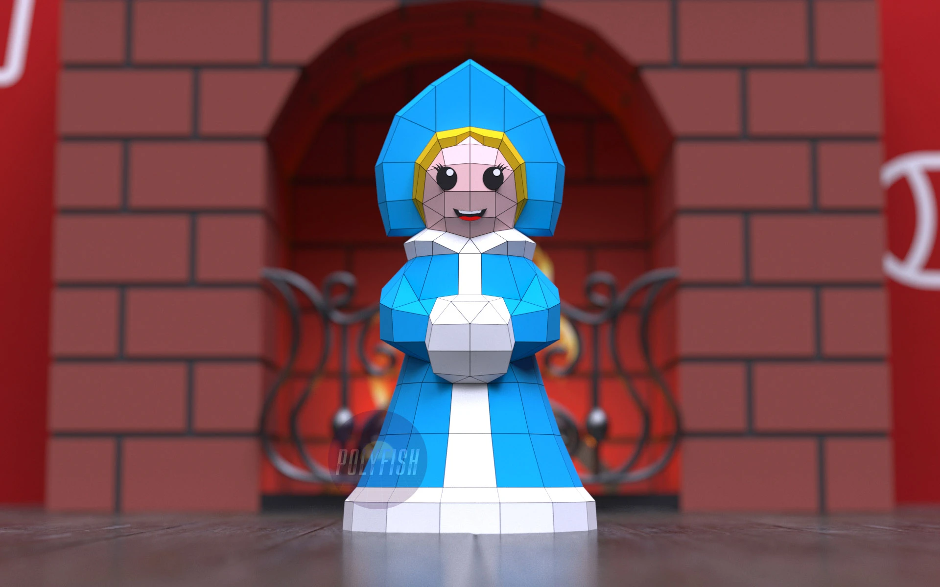 Snow Maiden, Snegurochka PDF Template, Low Poly, Paper Sculpture, DIY, Pepakura Pattern, Handmade, Papercraft, Lowpoly, Lowpoly Papercraft