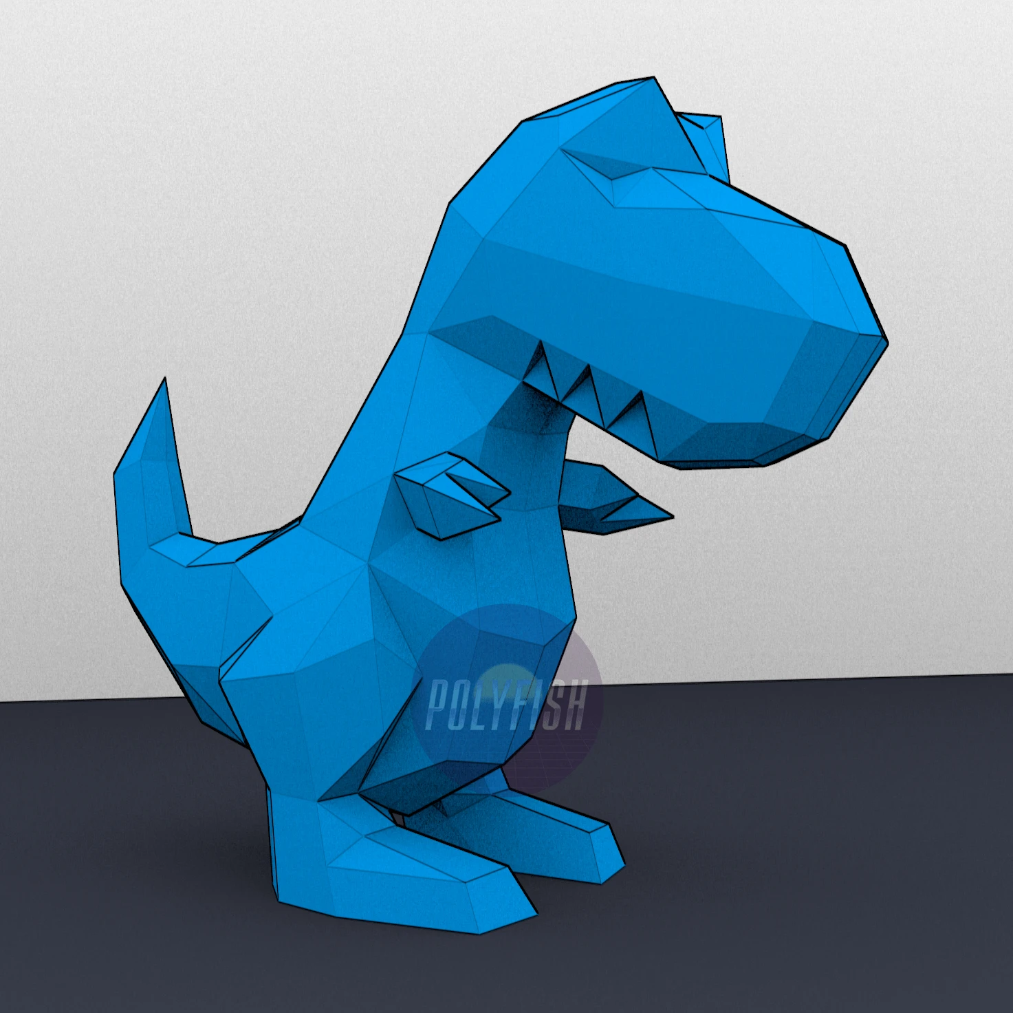 Dinosaur T-Rex PDF Template, Low Poly, Paper Sculpture, DIY, Pepakura Pattern, Handmade, Papercraft, Lowpoly, Lowpoly Papercraft